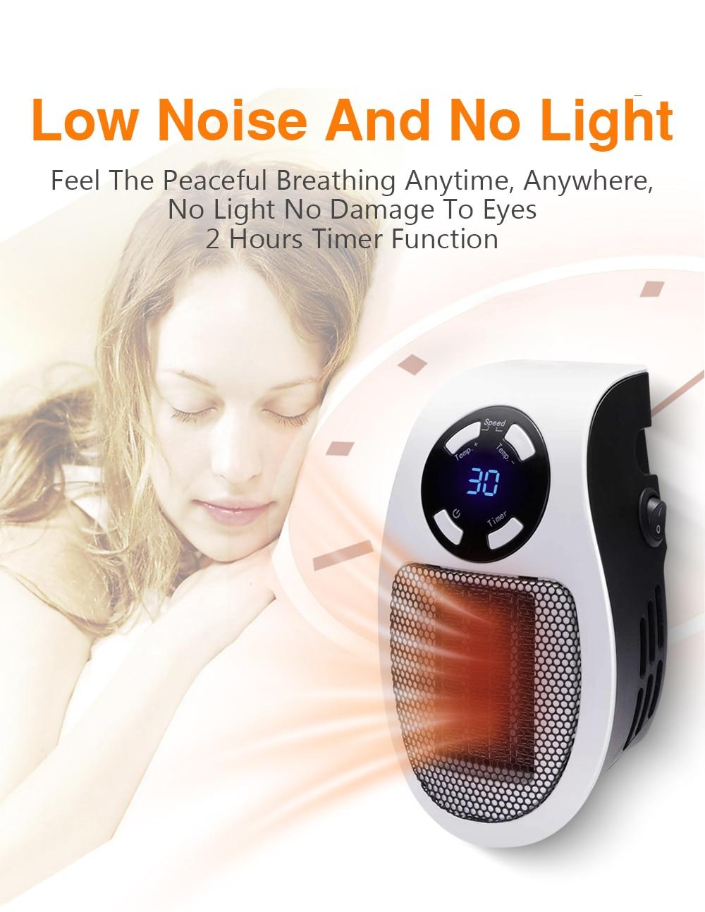 Portable Electric Warmer - Low Noise and No Light